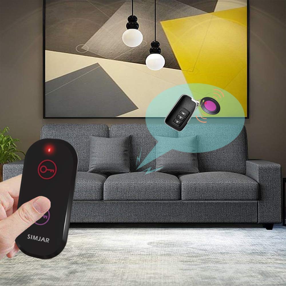 Basic Key Finder with 2 Receivers & 1 Remote, Simjar Wireless Remote Control...