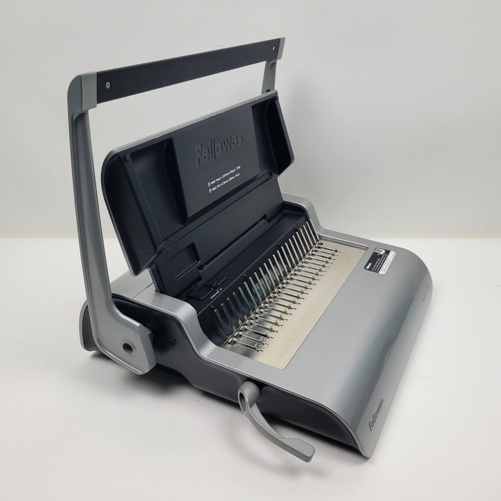 Fellowes Quasar + 500 Manual Comb Binding Machine – High-Capacity Missing 1 Tray