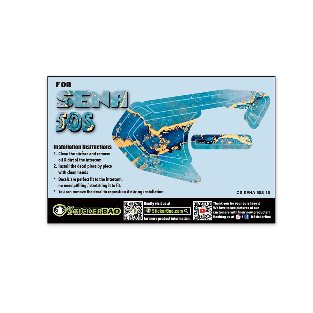 Blue Marble Device Surface Sticker For SENA 50S Intercom x1