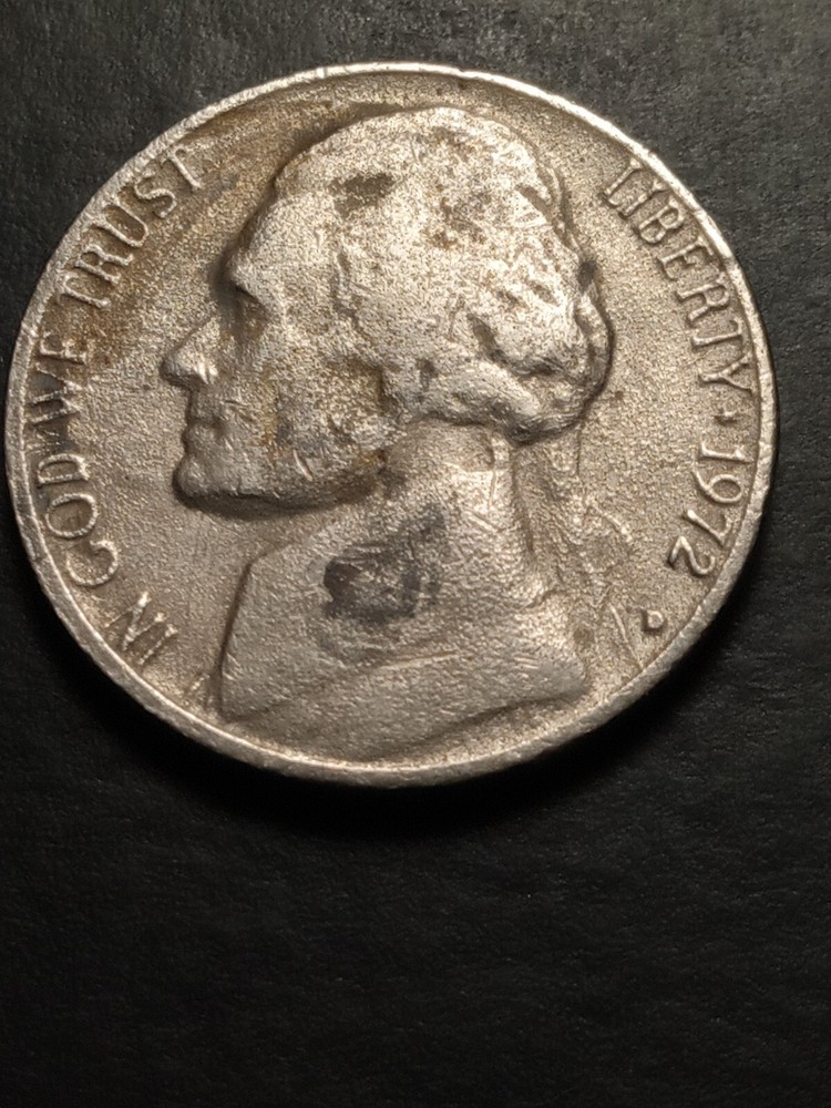 1972 D-Jefferson Nickel $.05¢-Has Many Errors,M on Monticello 🏢 ,Die Clash?