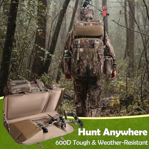 Bow Hunting Backpack 3.0 for Men, Saddle Camo backpack with Bow Holder,