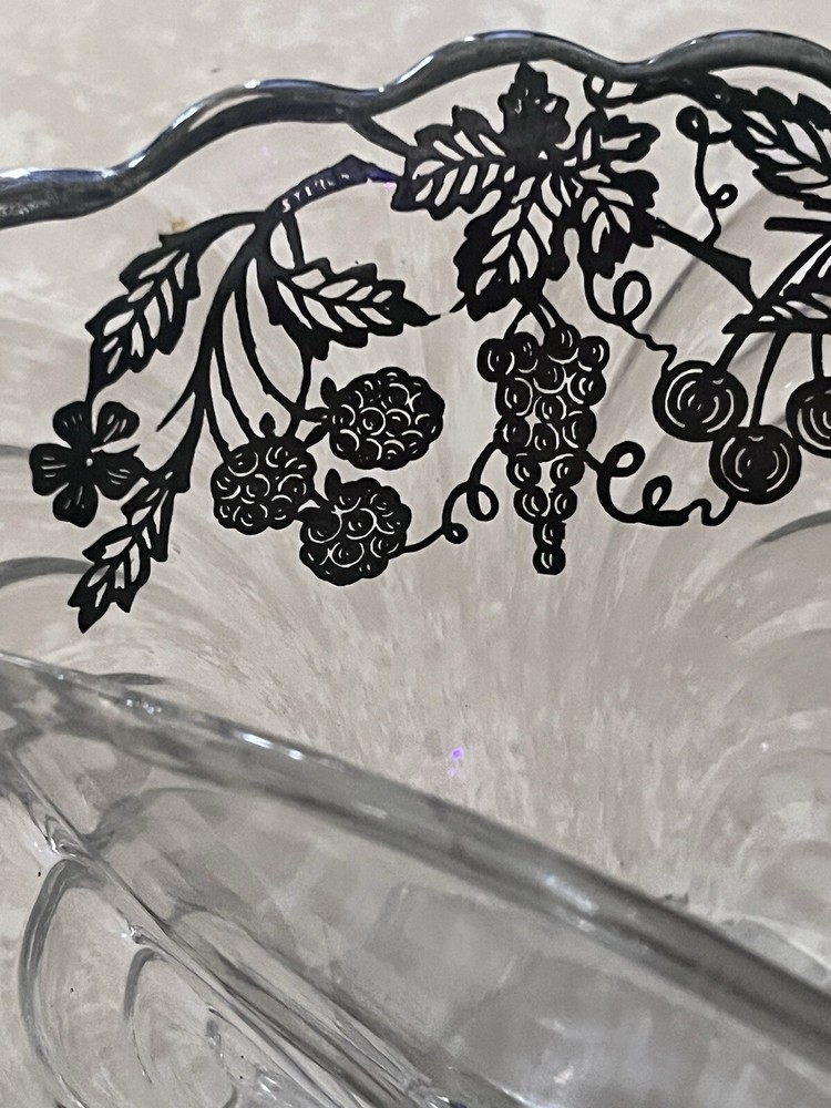 Cambridge Sterling Silver Overlay Dish With Under plate.