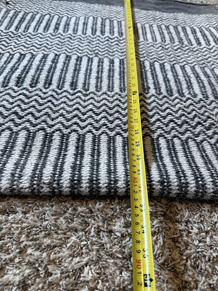 Grey/White cotton Woven Fold Over Western Saddle Blanket