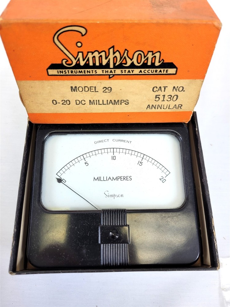 Simpson Instruments Model #29 Cat. # 5130 Annular Panel Meter NOS ~ T243D