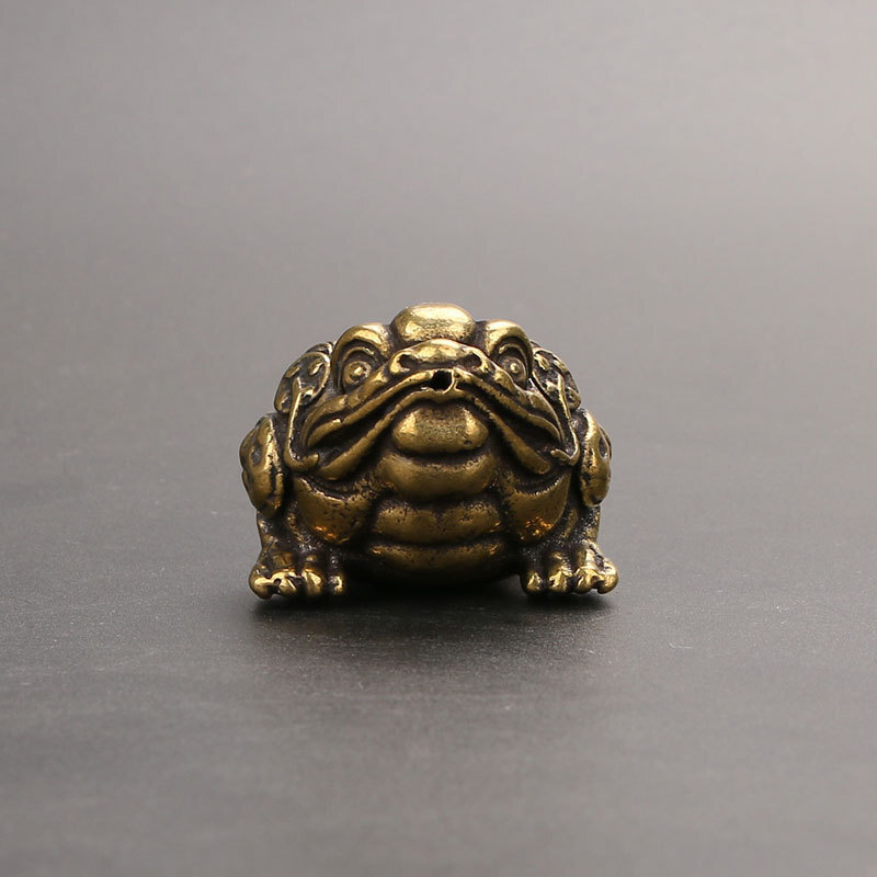 Solid Brass Toad Figurine Small Statue Home Ornament Figurines Collectibles