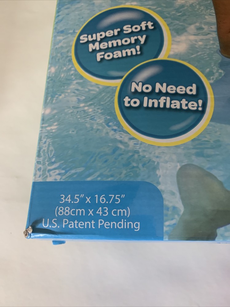 Comfy Floats Saddle Pool Float with Memory Foam And Blue Chevron Pattern