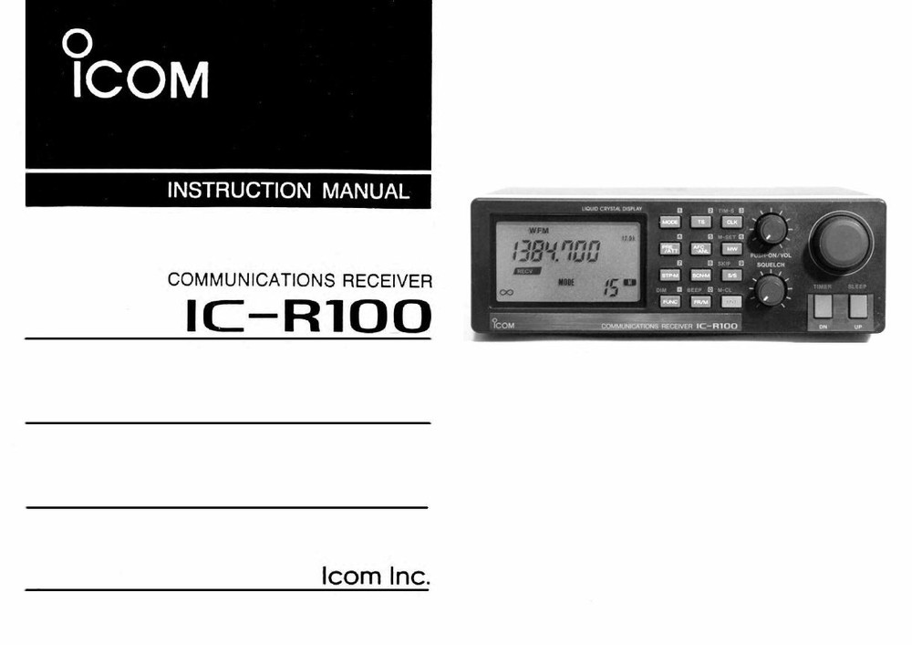 ICOM IC-R100 R100 INSTRUCTION MANUAL