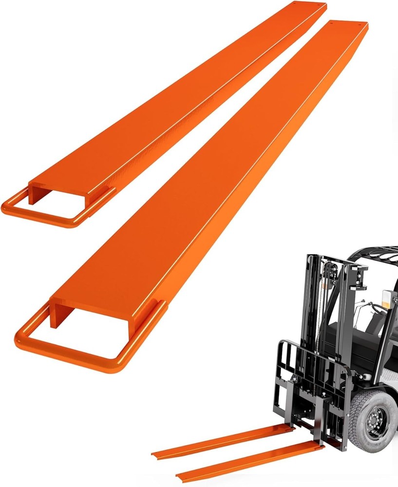 84"Fork Extensions, 4.5'' Width Pallet Fork, 1 Pair Heavy Duty Steel, Orange