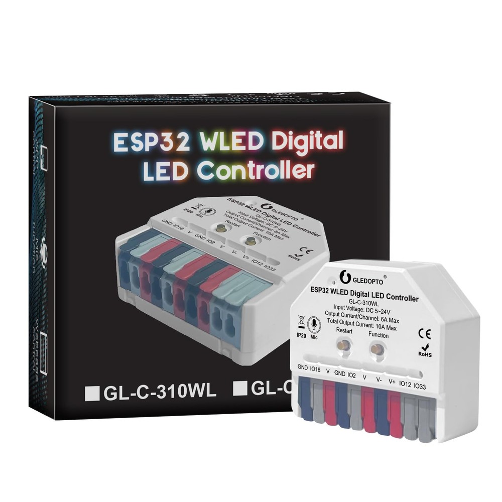 GLEDOPTO ESP32 Mini WLED LED Controller with Microphone DIY Music Dynamic Mod...