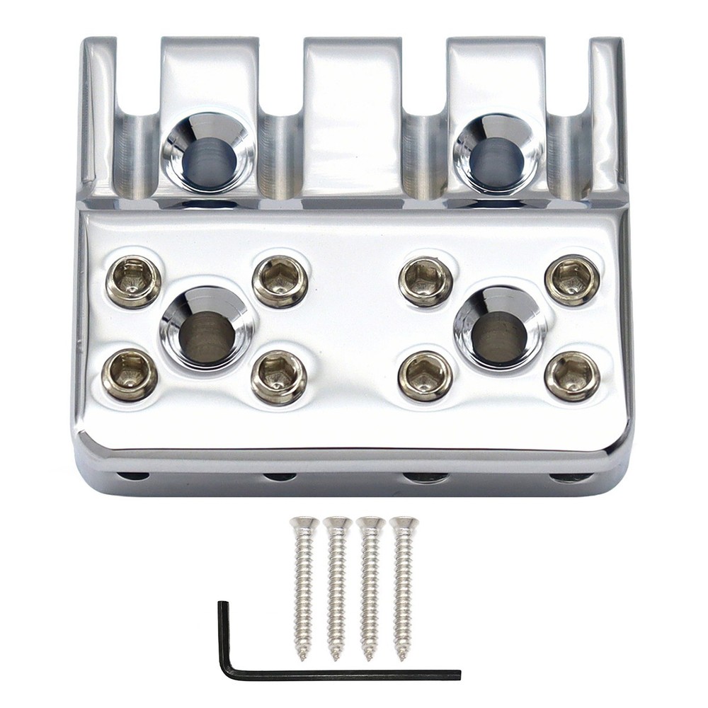 Brass 4 String Bass Bridge String Locks Headless Bass String Locking Silver