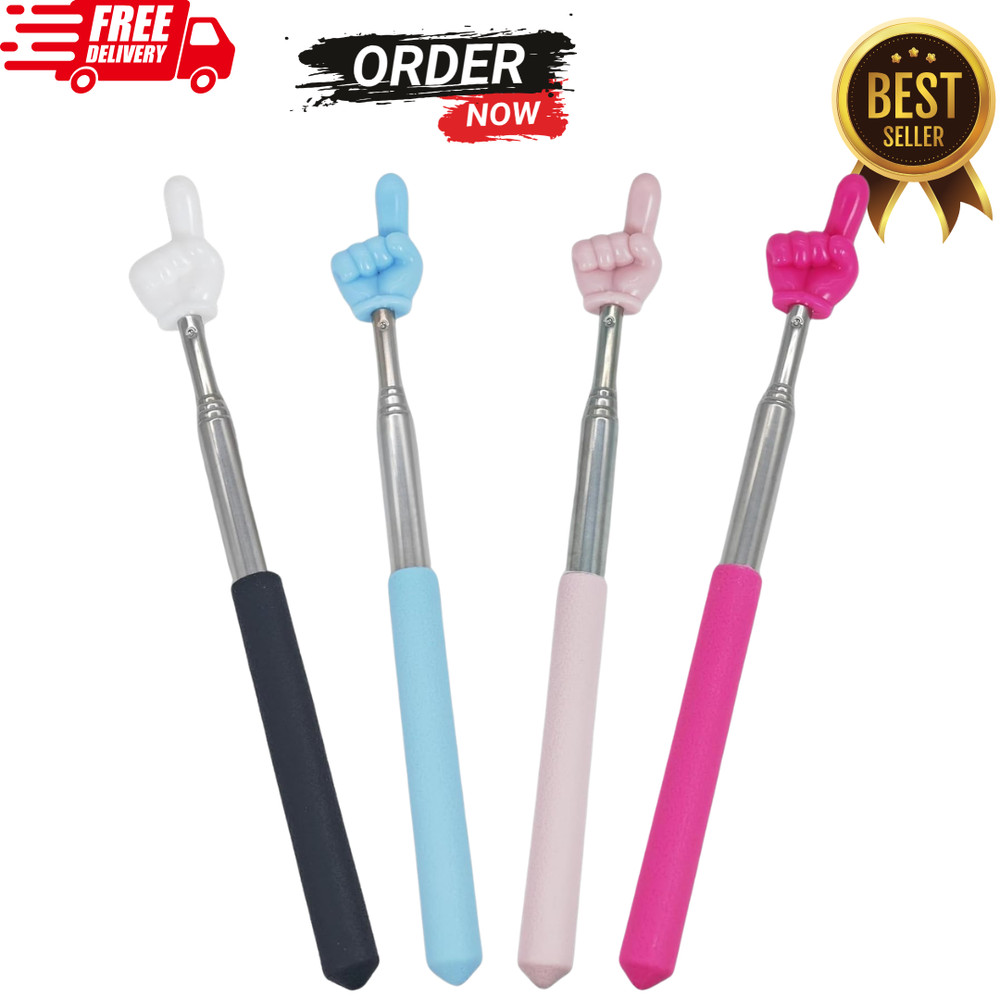 4 PCS Extendable Pointer Finger Stick - Bright Colored Telescopic Teachers Point