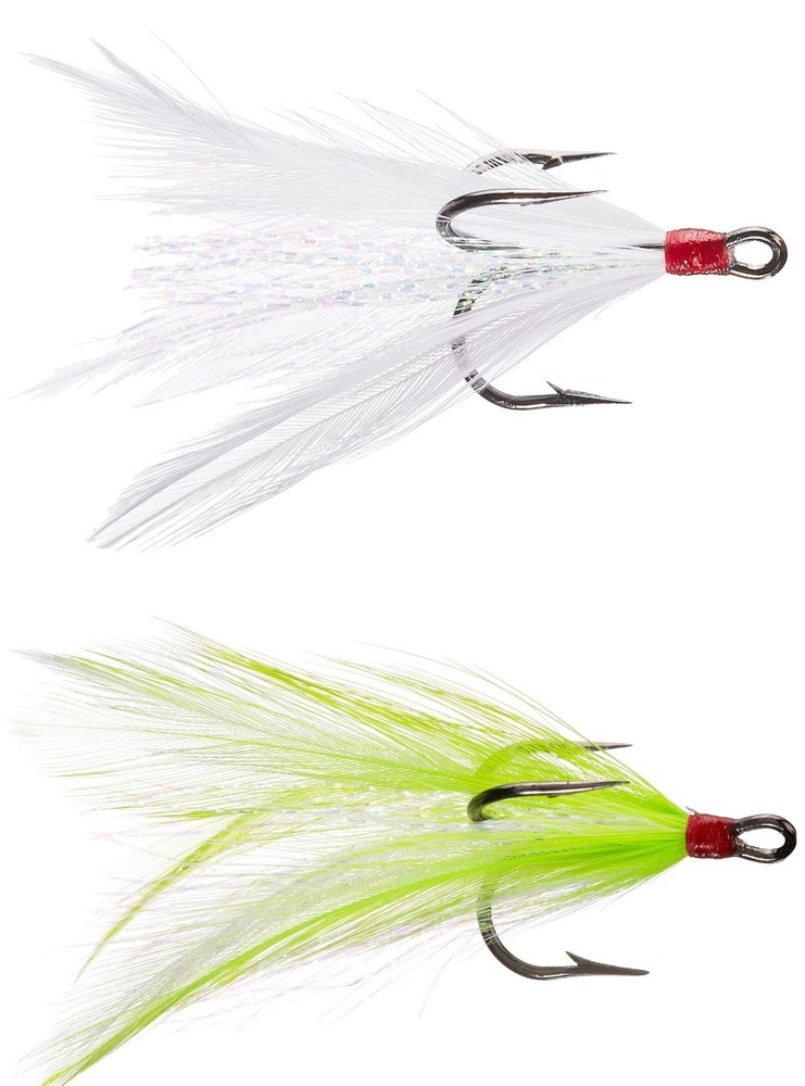 Eagle Claw Lazer Sharp Dressed Treble Hook 2 pack - Teaser Feather Treble Hook