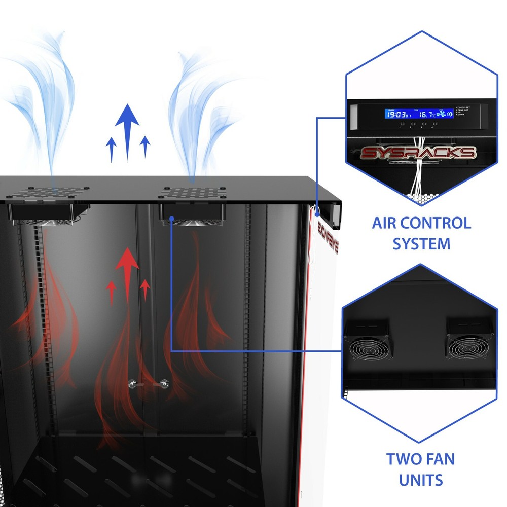 Sysracks 12U Server Rack Cabinet Enclosure Premium Series Sysracks 35" Depth