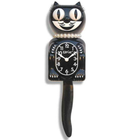 Original Full Sized Black Lady Kit Kat Cat Klock Clock
