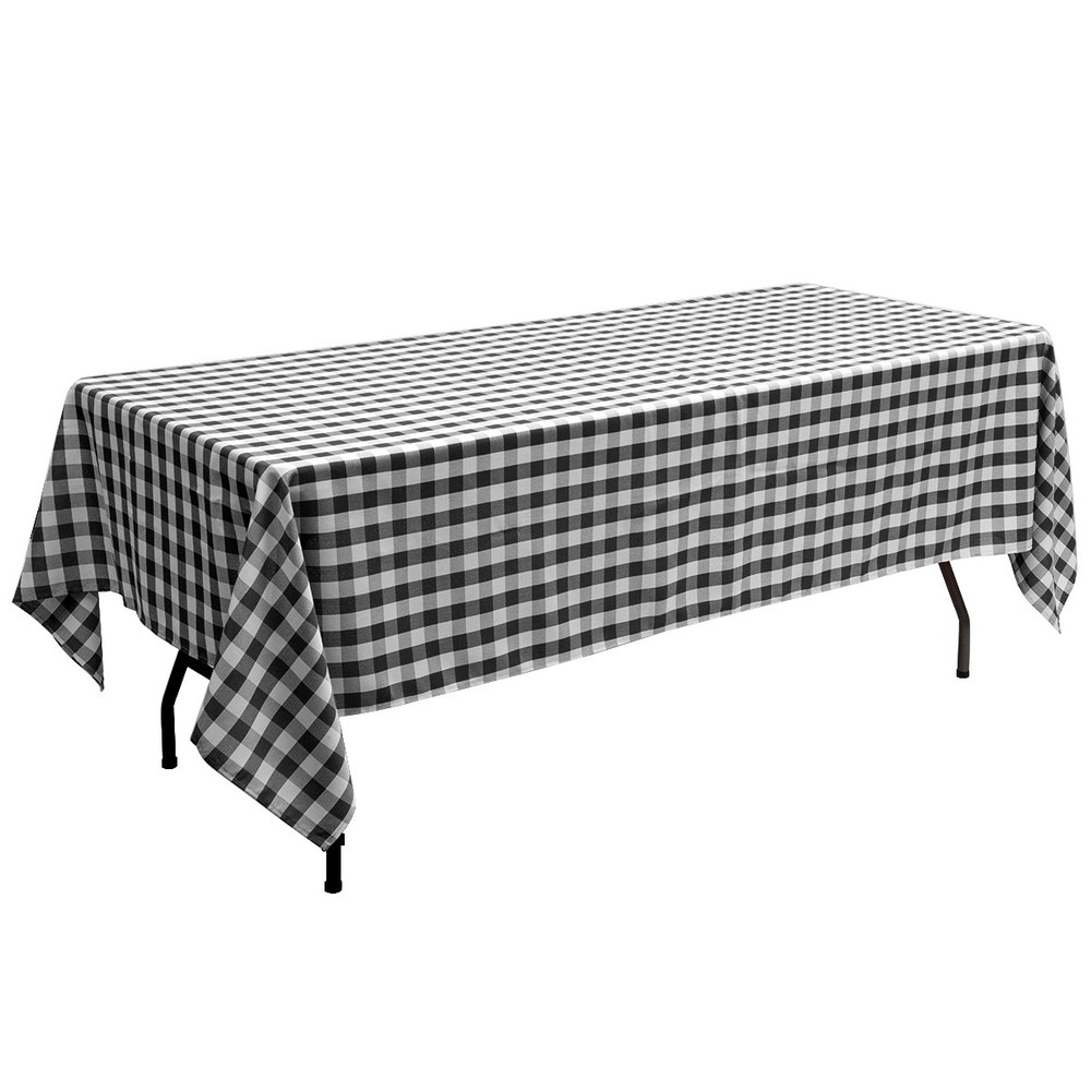 Topbuy 10PC 60x126" Rectangular Plaid Tablecloth Washable Polyester Table Cover