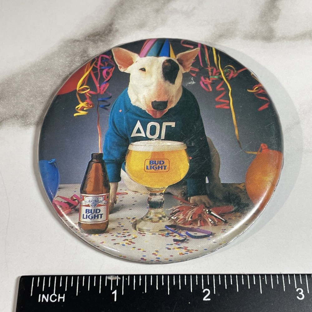 1985 Bud Light Spuds Mackenzie Party Pinback Button HS29b