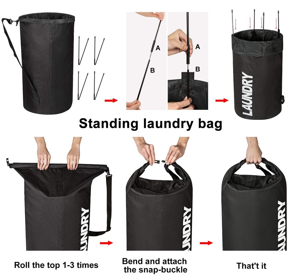 Extra Large Foldable Laundry Bag Laundry Basket Collapsible Laundry Hamper Backp