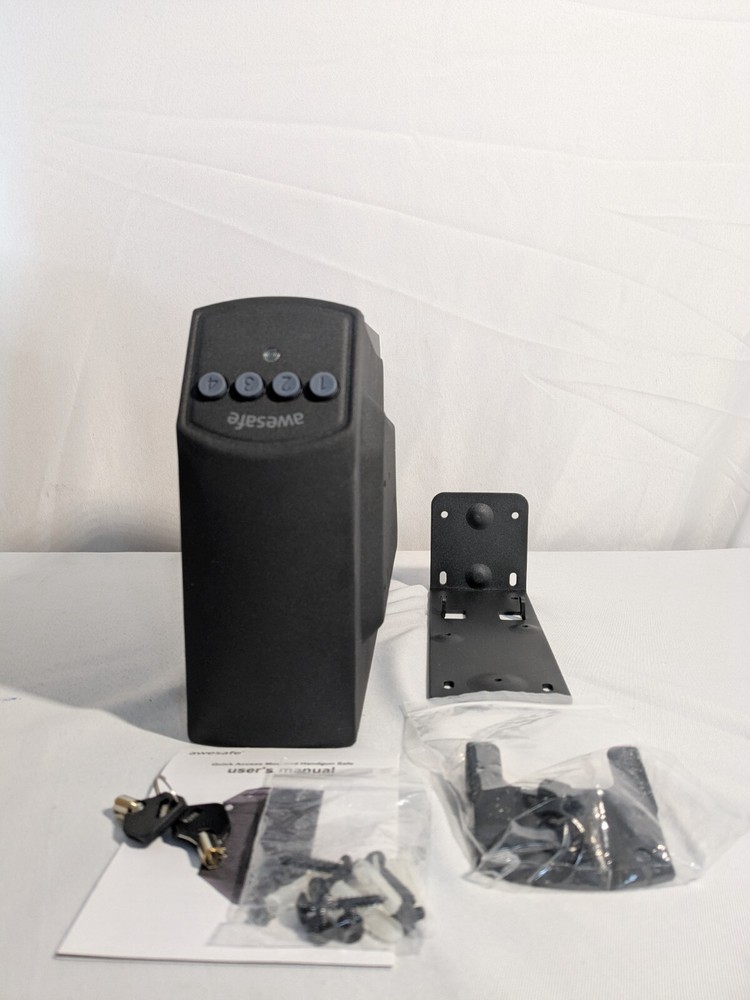 Awesafe Black Quick Access Mounted Handgun Safe With User Manual