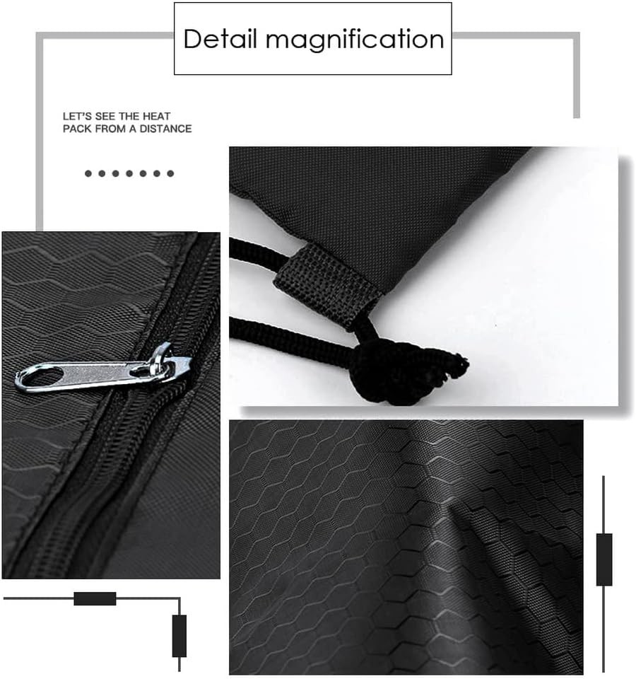 Drawstring Backpack Bag, Waterproof Draw String One Size, Black, Upgraded
