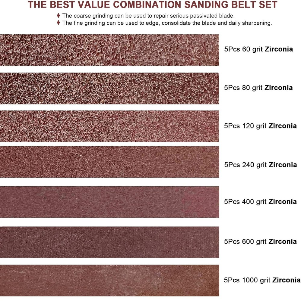 35 Pcs 1/2" x 12" Replacement Sharpening Belt Kit for Official Work Sharp Knife.