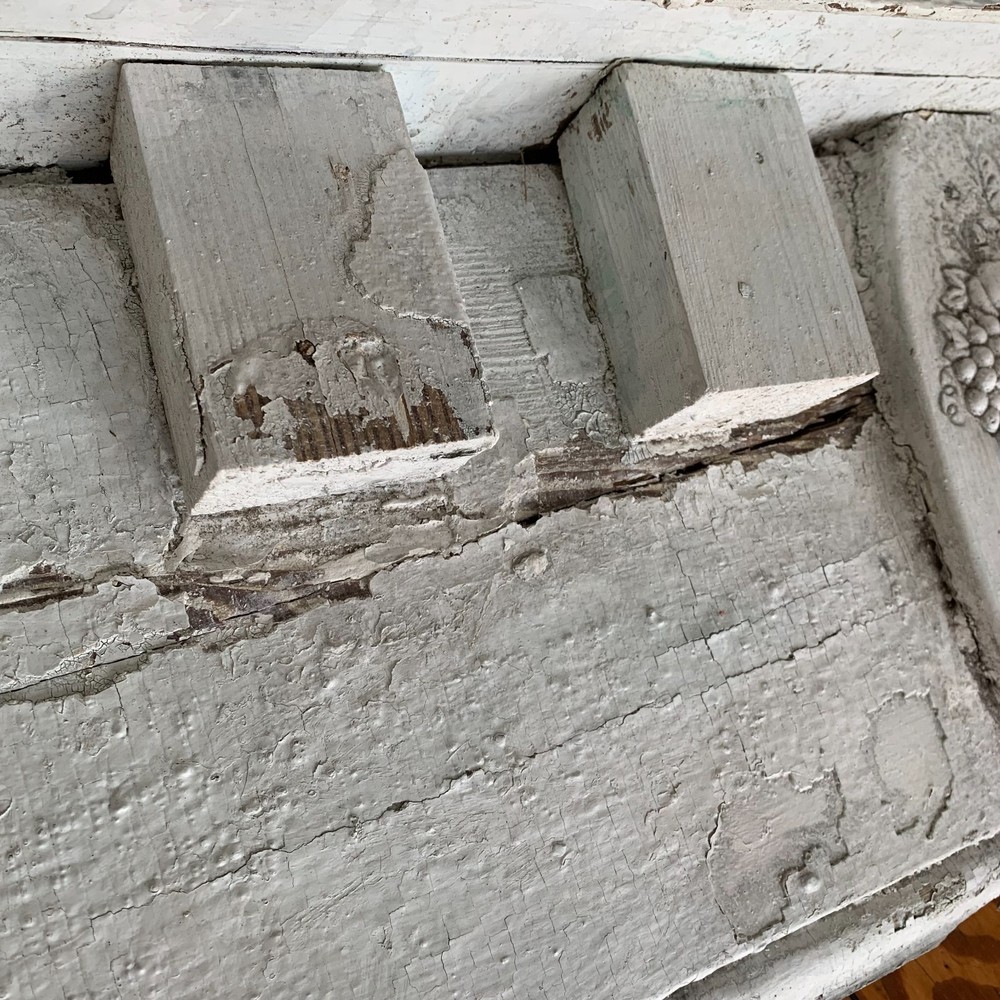 Antique Architectural Salvage Shelf with Triton and Fruit Baskets