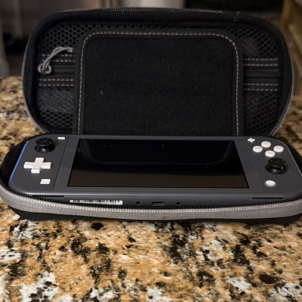Nintendo Switch Lite Gray Handheld Console, No Analog Knobs, Case Included