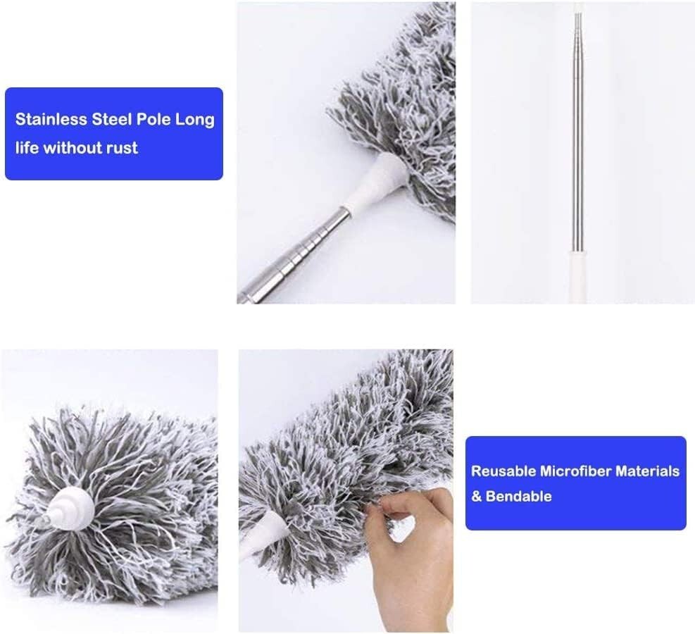 Versatile Microfiber Duster with Bendable Head - Extendable Cleaning Solution