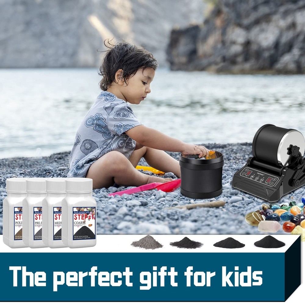 Rock Tumbler Grit Set, Polish Refill - 4 Basic Step...