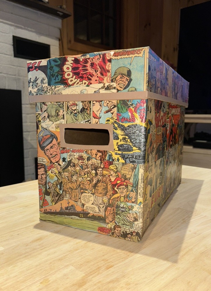 Sgt. Fury Howling Commandos BCW Short Box |Handmade, REAL COMIC CLIPPINGS