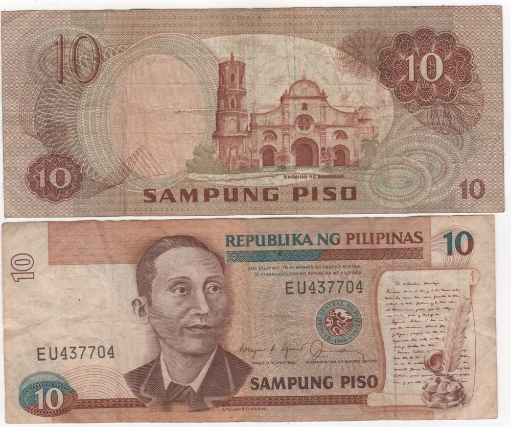 2 Republic of Philippines Notes $10.