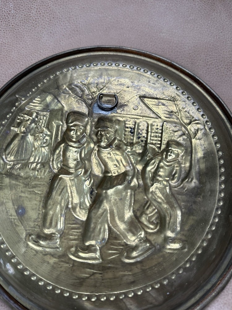 Vintage Brass Tin Gold Wall Decorative Plates