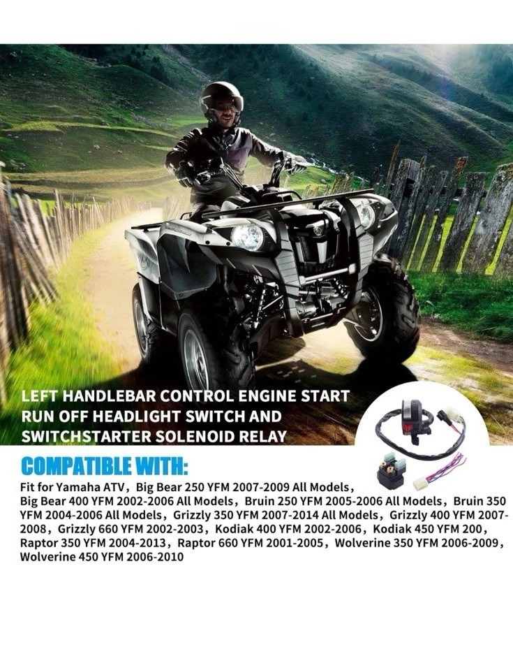 Left Handlebar Control Engine Start Run Off Headlight Switch Switch Solenoid