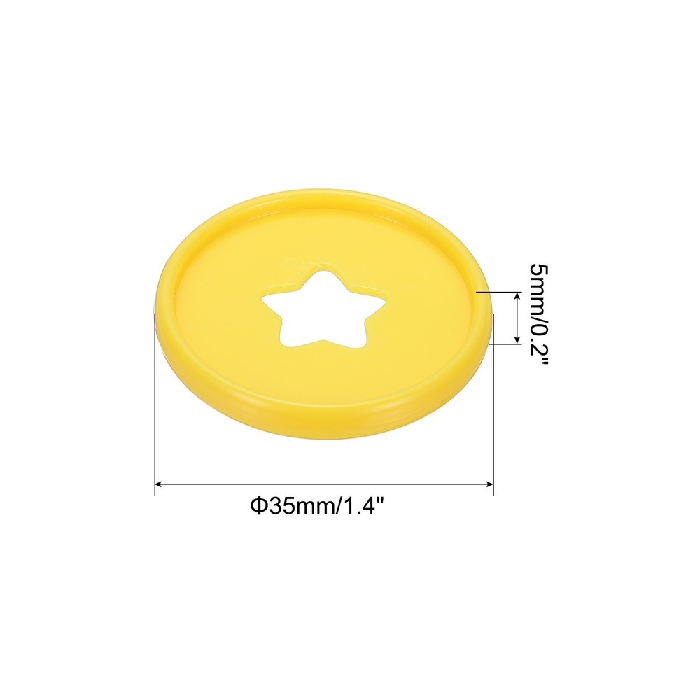 35mm Plastic Book Binding Discs, 33 Pack Expansion Discs Star, Yellow