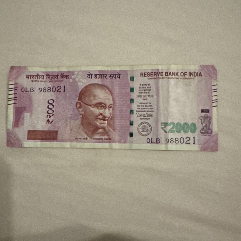 India Rs 2000 Rupees Legal tender notes