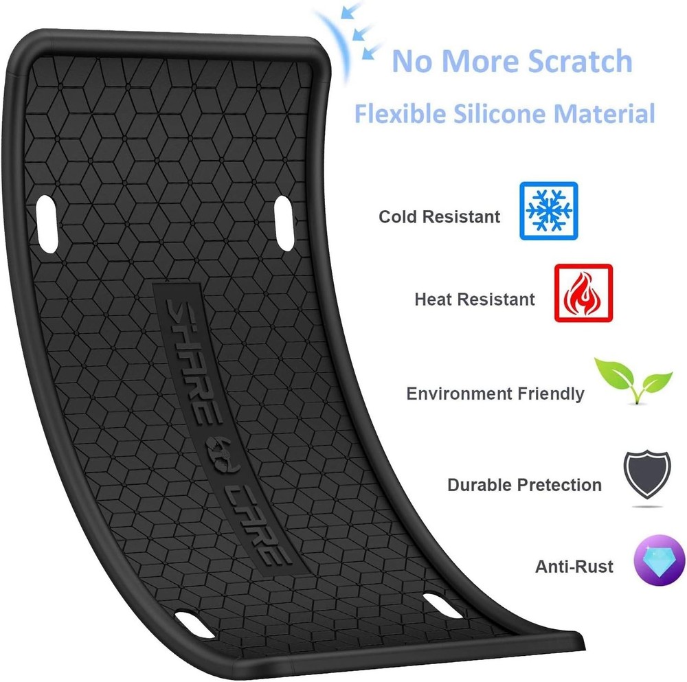 2 Pack Silicone License Plate Frame - Rust Proof & Weather Proof - Black