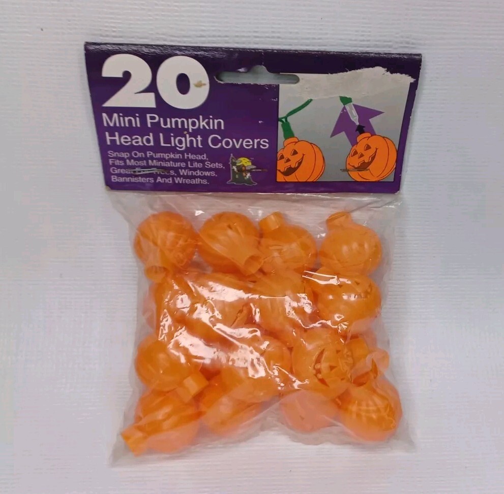 20 Mini Pumpkin Head Light Covers Fits Most Miniature String Lights