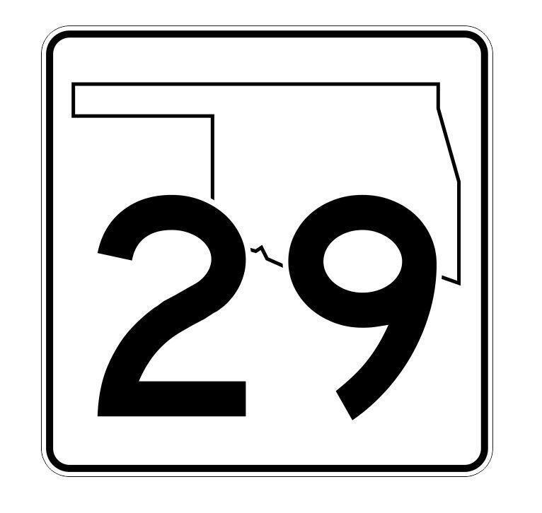 Oklahoma State Highway 29 Sticker Decal