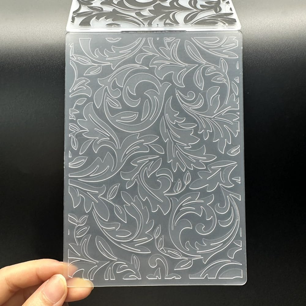 3D Plastic Embossing Folder Template Vintage Style Floral Leaves Texture A6 Size