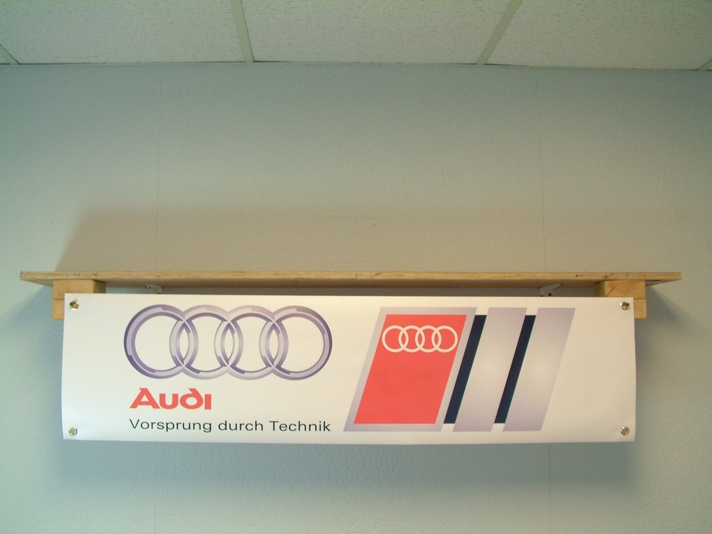 Audi Car Banner Garage Workshop retro Wall Display Vorsprung durch Technik