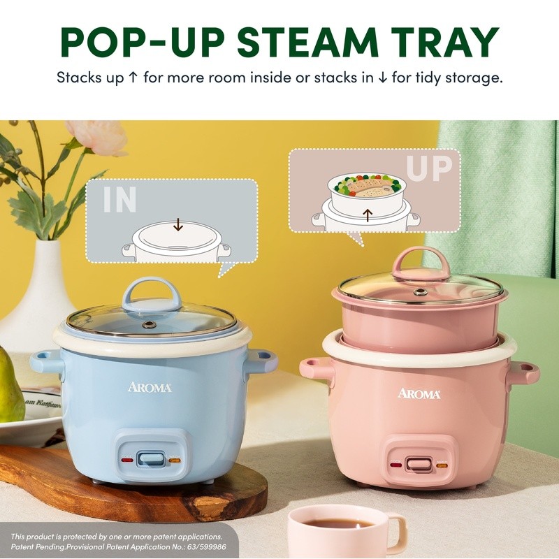4-Cup Small Rice Cooker W/ Steamer Nonstick Ceramic Automatic Warm Function New