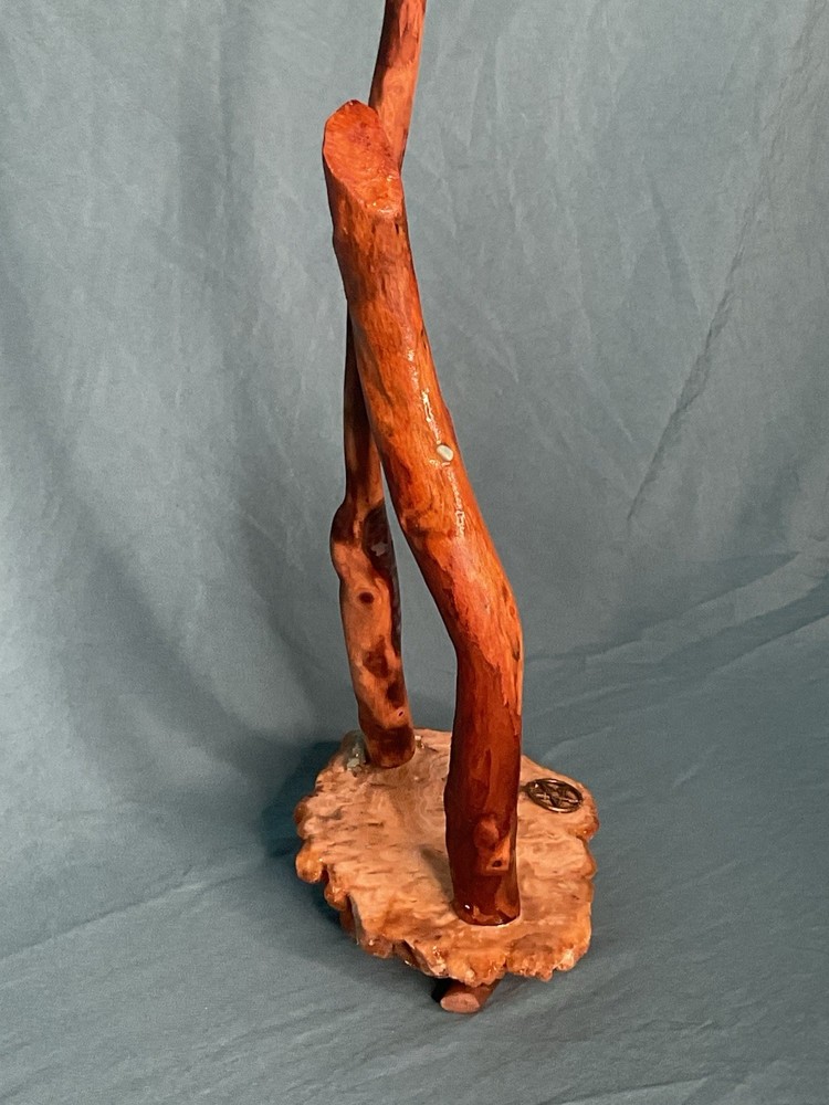 Hand made oak Magic Wand Wit Granate Stone