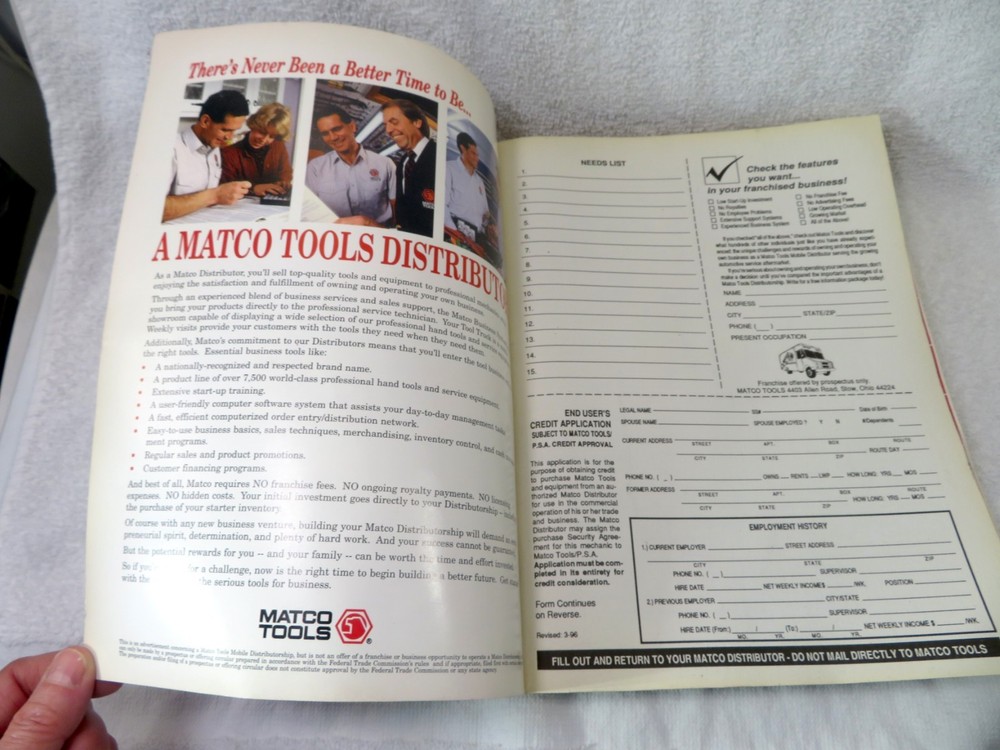 1996 1997 MAC Tools Product Catalog Automotive Tools