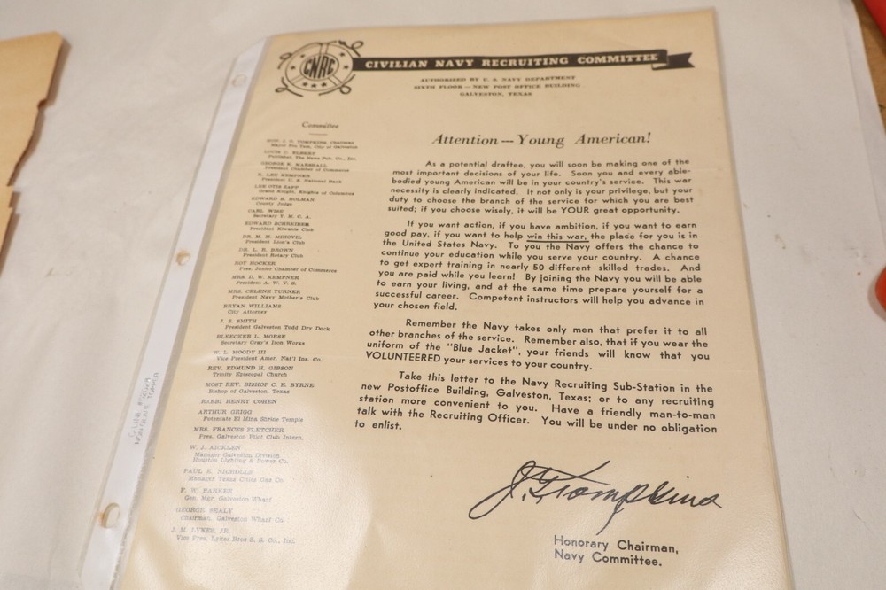WWII Era Selective Service Army Navy Recruiting Training Orders Misc.