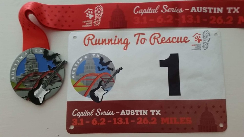 Austin, TX marathon finisher medal