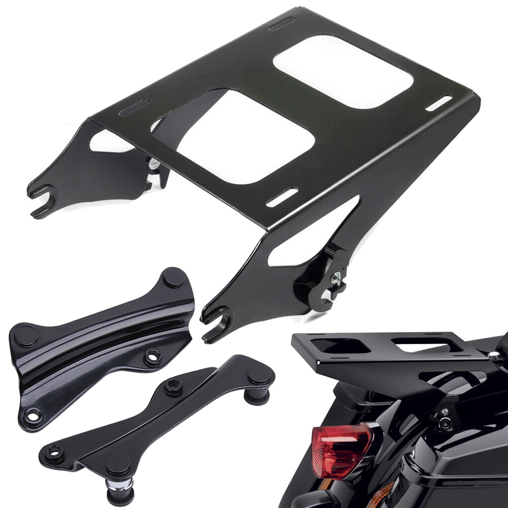 For 14-23 Harley Touring Quick Release Two-up Tour Pack Rack Mount + Docking Kit