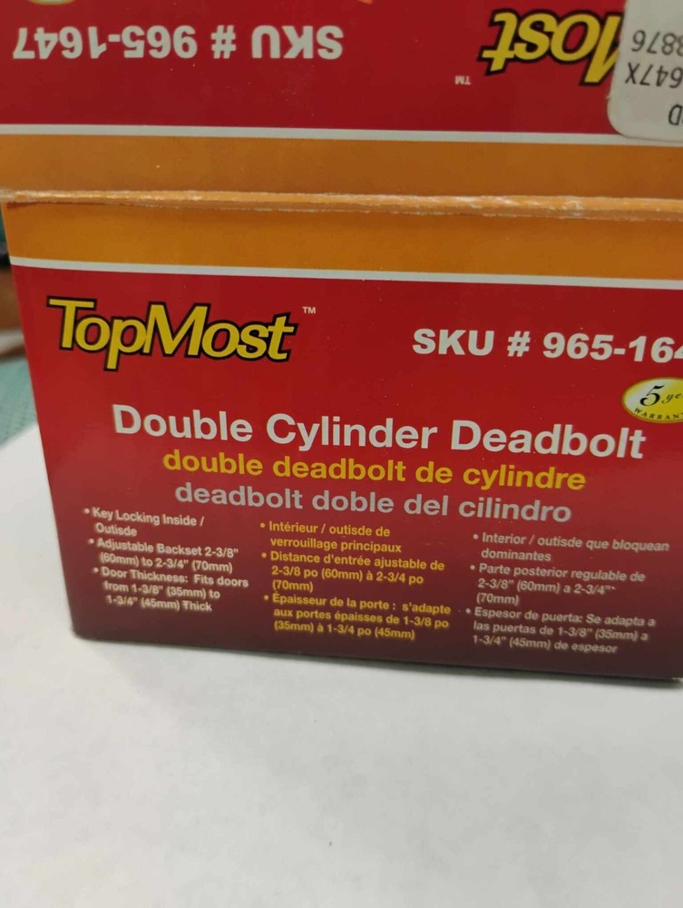 TopMost Double Cylinder Deadbolt