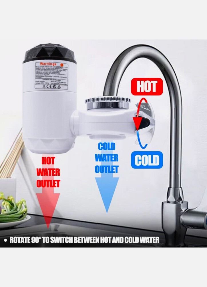 Instant Heating LED Electric Hot Cold Water Heater Faucet Taps 3000W