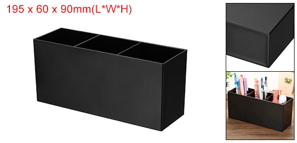 1Pcs 3 Compartments Pen Holder Clear Acrylic