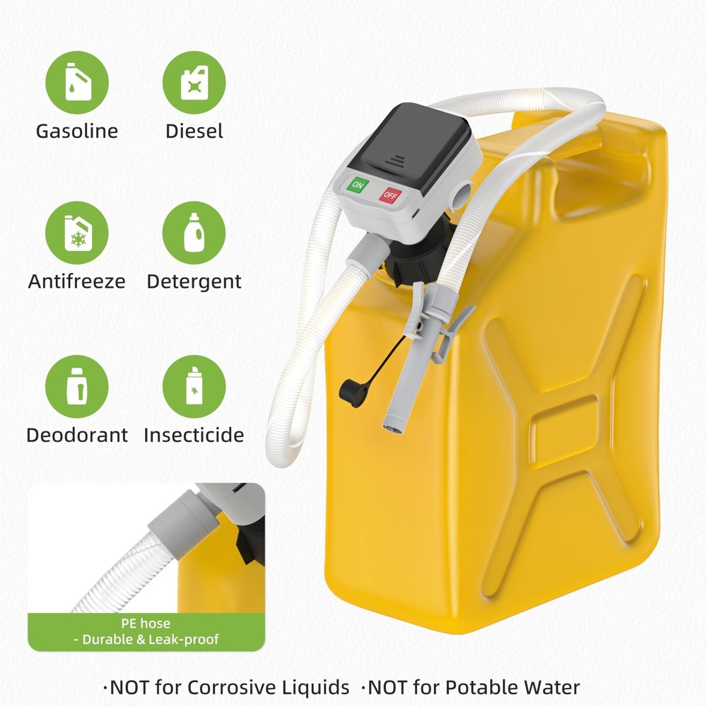 Automatic Fuel Transfer Pump, 3.2 Gallon per Min, includes 51'' Fuel Transfer...