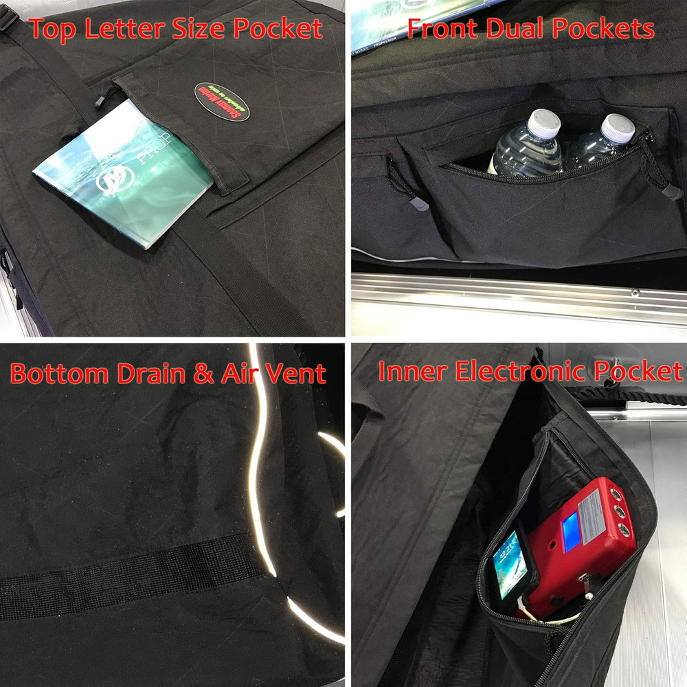 Sunlitec Front Accessory Storage Bow Bag for Inflatable Boat, with Reflective Li